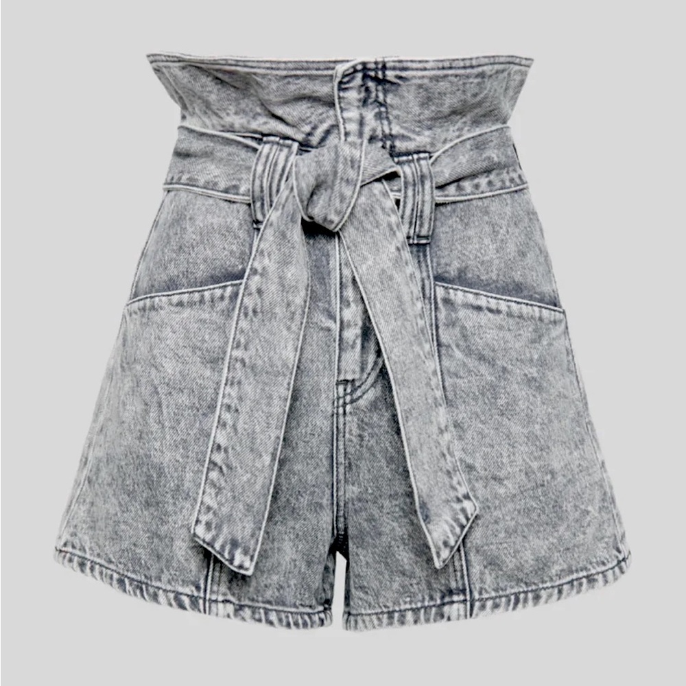 BlankNYC FEARLESS PAPERBAG SHORT, Black Denim Wash, Size 26